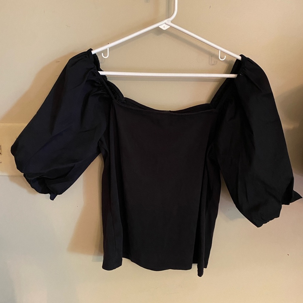 Ann Taylor square neck balloon sleeve top Medium